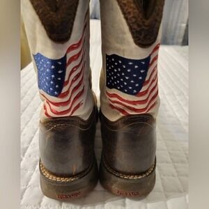 Durango Western Leather Cowboy Boots American Flag USA Patriotic Rustic Farm Fun